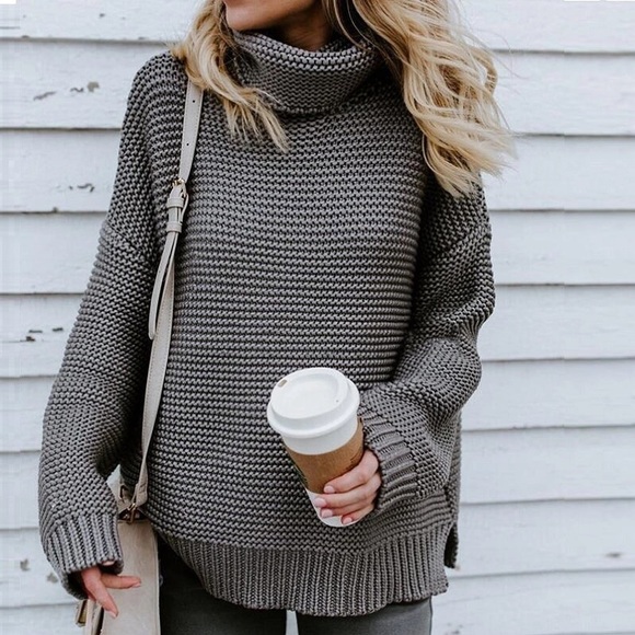 ✨HP! ✨Slate Gray Chunky Knit Sweater✨ - Picture 3 of 8